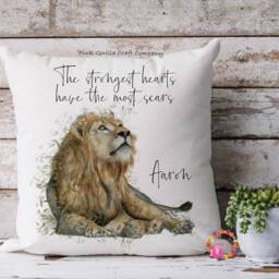 Lion Cushion, Pillow, Gift, Self Care Gift, Gift For Him, Dad, Husband, King Of The Jungle, Motivational Gift - thumbnail 2