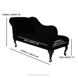 Handmade Black Leather Chaise Longue Genuine Buttoned Lounger, British Made - thumbnail 4