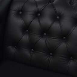Handmade Black Leather Chaise Longue Genuine Buttoned Lounger, British Made - thumbnail 3