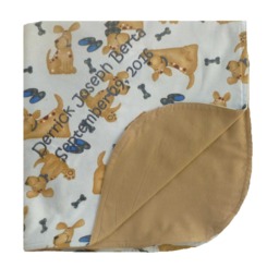 Handmade Spotted Dog Motif Flannel Baby Blankets Custom Embroidered