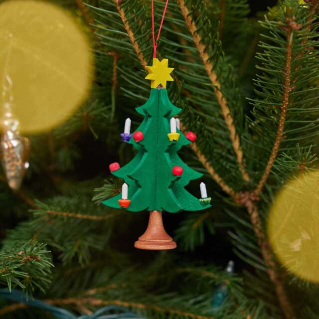 Christmas Tree Handmade German Wooden Ornament, Hand Crafted Festive Holiday Charm, Decor - image 1