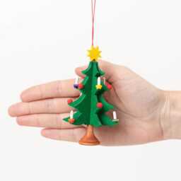 Christmas Tree Handmade German Wooden Ornament, Hand Crafted Festive Holiday Charm, Decor - thumbnail 2
