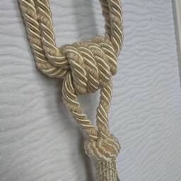 Pair Beige Ivory Organza Modern Tiebacks-Curtain Tie Backs.modern Tassel Hold Backs - thumbnail 3