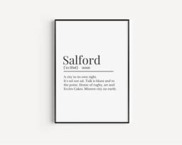 Salford Definition Print, Wall Print For Salfordians, City Manchester Gallery - thumbnail 1