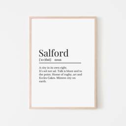 Salford Definition Print, Wall Print For Salfordians, City Manchester Gallery - thumbnail 3