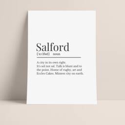 Salford Definition Print, Wall Print For Salfordians, City Manchester Gallery - thumbnail 2