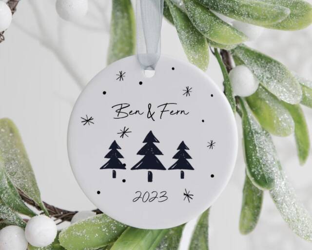 Couples Christmas Hanging Decoration, First Christmas, Couple Gift, Gift For Couple, Tree Homeware, Personalised - image 1