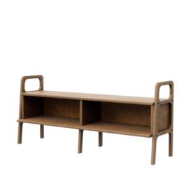 Mid Century Walnut Tv Stand Handmade Solid Wood Media Console - thumbnail 4
