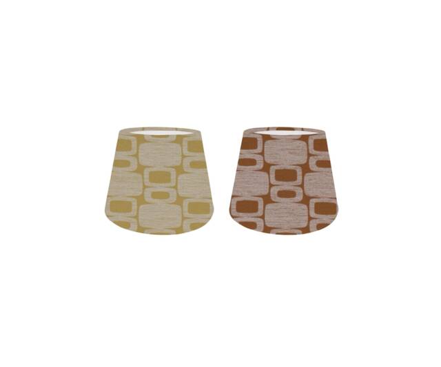 Fryetts Apollo Lampshade, Geometric Burnt Orange Or Ochre Empire Shade, Handmade - image 1