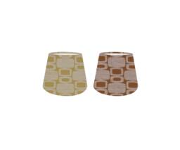 Fryetts Apollo Lampshade, Geometric Burnt Orange Or Ochre Empire Shade, Handmade