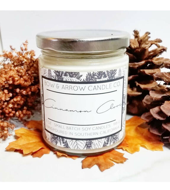 Cinnamon Clove 7 Oz Candle - Christmas Winter Candles Soy Handmade Gift Ideas - image 1