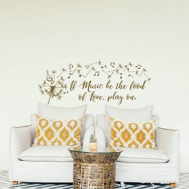 Shakespeare Quote Wall Decal - If Music Be The Food Of Love #210 - image 1