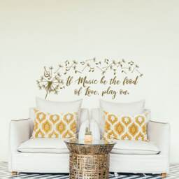 Shakespeare Quote Wall Decal - If Music Be The Food Of Love #210 - thumbnail 1