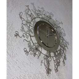 Metal Wall Clock Sculpture Animal Design, Nickel Finish - thumbnail 4