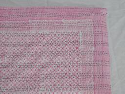 Handmade Cotton Kantha Quilt, Indian Bedspread Throw - thumbnail 1