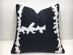 Handwoven Kilim Pillow Cover, Bohemian Turkish Pillow, 16x16 - thumbnail 1
