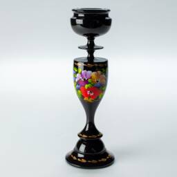 Hand Painted Candlestick Holder Ukrainian Petrykivka Floral Art S041 - thumbnail 3
