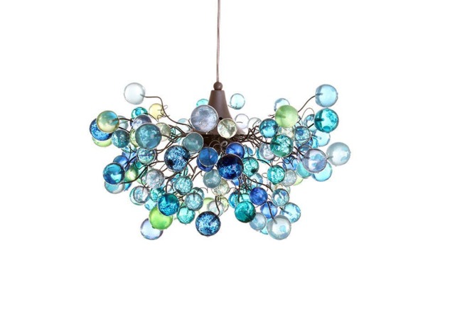 Lighting Chandelier With Sea Colored Bubbles, For Children Room Or Dining Room - image 1