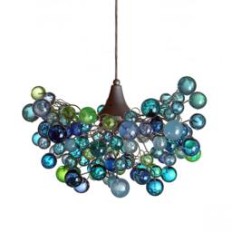 Lighting Chandelier With Sea Colored Bubbles, For Children Room Or Dining Room - thumbnail 3