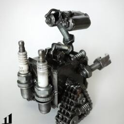 Recycled Metal Little Bot Sculpture By Kreatworks/Recycle Sustainable Art - thumbnail 4