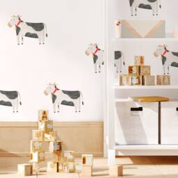 Cow Toss - Fabric Wall Decal Modern Farm Mej