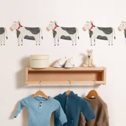 Cow Toss - Fabric Wall Decal Modern Farm Mej - thumbnail 2