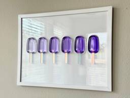 Purple Ombre Popsicle Resin Wall Art Handmade Pop Art Decor - 12x16