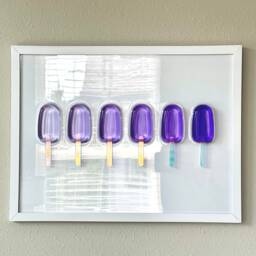 Purple Ombre Popsicle Resin Wall Art Handmade Pop Art Decor - 12x16 - thumbnail 3