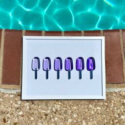Purple Ombre Popsicle Resin Wall Art Handmade Pop Art Decor - 12x16 - thumbnail 4