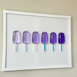 Purple Ombre Popsicle Resin Wall Art Handmade Pop Art Decor - 12x16 - thumbnail 2