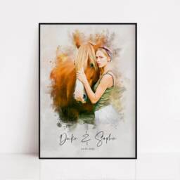 Equestrian Gift, Watercolor Horse Portrait From Photo, Owner Sketch, Equine Art, Custom - thumbnail 2