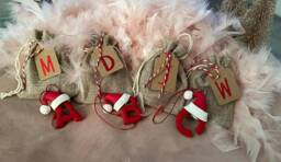 Handmade Clay Christmas Letter Ornament, Personalized Decoration - thumbnail 1