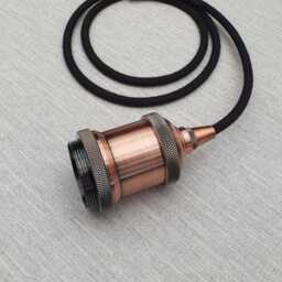 Plug in Pendant Light - Copper E27 Vintage Style Lamp Holder Hanging Fabric Cable Wall Cord Unique Reading Ambient Mood Lighting - thumbnail 4