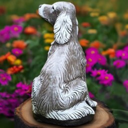 Large Cocker Spaniel Sculpture Concrete Figurine Stone Guardian Dog Ornament Front Door Decoration Spaniel Lover Gift Handmade - thumbnail 4