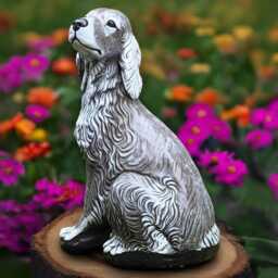 Large Cocker Spaniel Sculpture Concrete Figurine Stone Guardian Dog Ornament Front Door Decoration Spaniel Lover Gift Handmade - thumbnail 2
