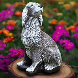 Large Cocker Spaniel Sculpture Concrete Figurine Stone Guardian Dog Ornament Front Door Decoration Spaniel Lover Gift Handmade - thumbnail 3