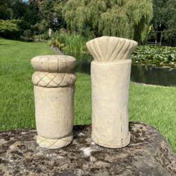 Stone Garden Pair Of Totem Pole Statues - thumbnail 4