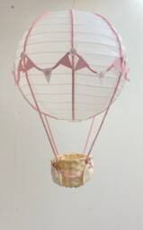 Pink Star Themed Hot Air Balloon Nursery Light Shade - thumbnail 1