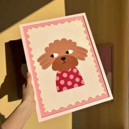 Polka Dot Dog Print - Whimsical Kids Nursery Wall Art - thumbnail 3