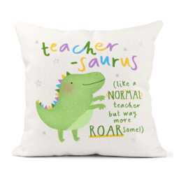 Teacher-Saurus Cushion - Funny Dinosaur Thank You Teacher Gift - thumbnail 1