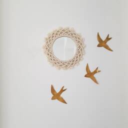 Round Macram Wall Mirror, Handmade Sun Mirror - thumbnail 4