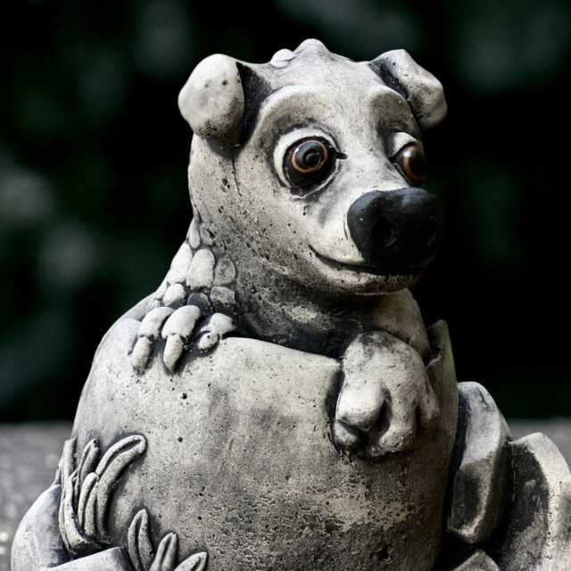Concrete Dragon Sculpture Outdoor Baby Figurine Cement Animal Decoration Handmade Front Door Ornament Yard Art Garden Decor - image 1
