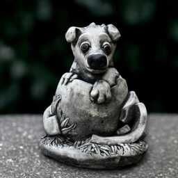 Concrete Dragon Sculpture Outdoor Baby Figurine Cement Animal Decoration Handmade Front Door Ornament Yard Art Garden Decor - thumbnail 2