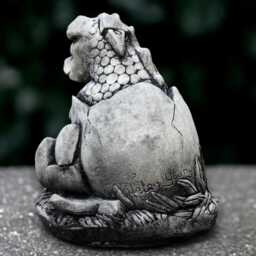 Concrete Dragon Sculpture Outdoor Baby Figurine Cement Animal Decoration Handmade Front Door Ornament Yard Art Garden Decor - thumbnail 4