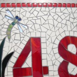 Dragonfly Mosaic House Number Plaque Custom Address Sign - thumbnail 2