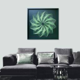 Green String Art Mandala - Large Neon Zen Wall Decor - thumbnail 2