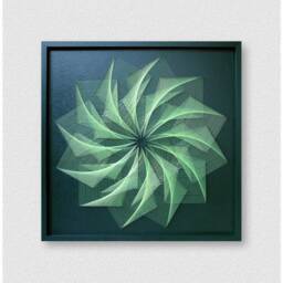 Green String Art Mandala - Large Neon Zen Wall Decor - thumbnail 3