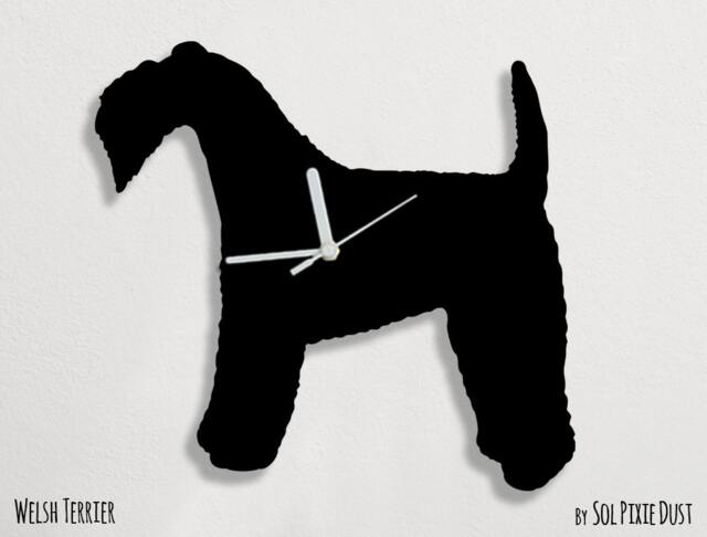 Welsh Terrier Dog - Wall Clock Silhouette - image 1