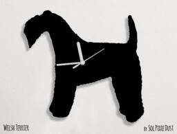 Welsh Terrier Dog - Wall Clock Silhouette - thumbnail 1