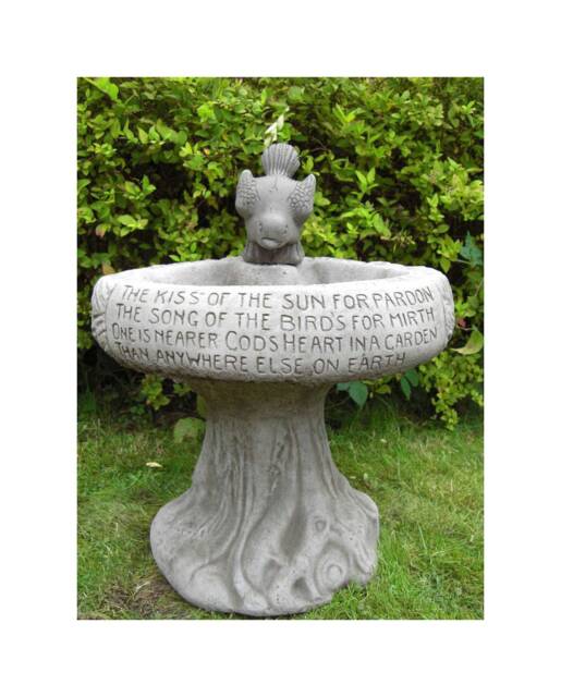 Hand Cast Stone Bird Bath - Kiss Of Sun Garden Decor - image 1